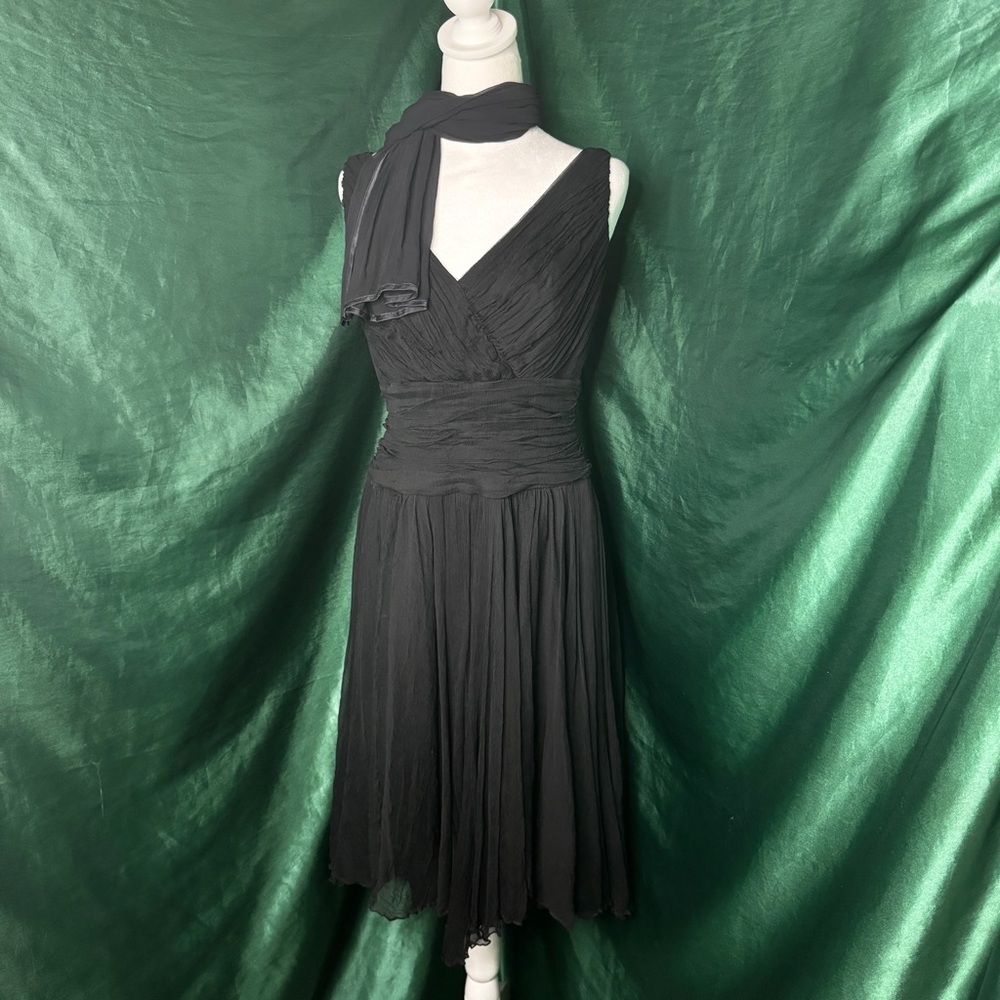 TADASHI Collection Silk Dress & Scarf Set - Size 12